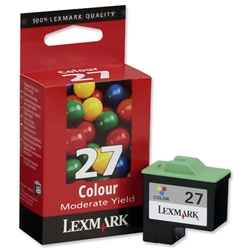 Lexmark No.27 Inkjet Cartridge Page Life 104pp Colour Ref 10NX227E