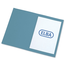 Elba Square Cut Folder Recycled Mediumweight 250gsm Foolscap Blue Ref 100090209 [Pack 100]