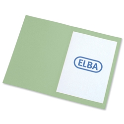 Elba Square Cut Folder Recycled Mediumweight 250gsm Foolscap Green Ref 100090210 [Pack 100]