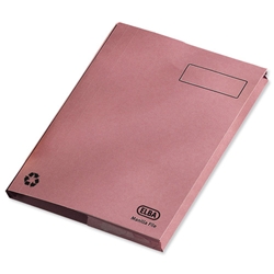 Elba Clifton Flat File with Back Pocket 315gsm Capacity 50mm Foolscap Pink Ref 100090299 [Pack 25]