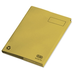 Elba Clifton Flat File with Back Pocket 315gsm Capacity 50mm Foolscap Yellow Ref 100090300 [Pack 25] - Item image