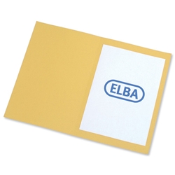 Elba Square Cut Folder Recycled Lightweight 180gsm A4 Yellow Ref 100090207 [Pack 100]