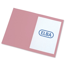 Elba Square Cut Folder Recycled Heavyweight 290gsm Foolscap Pink Ref 100090221 [Pack 100]