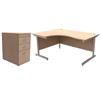 Trexus Contract Radial Desk Left W1600xD1200xH725mm & Pedestal