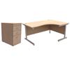 Trexus Contract Radial Desk Right W1600xD1200xH725mm & Pedestal