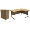 Trexus Contract Radial Desk Right W1600xD1200xH725mm& Pedestal
