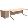 Trexus Contract Desk Rectangular W1600xD800xH725mm & Pedestal