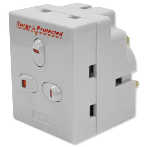 3 Way Surge Protector Plug Adaptor SW3FAD 05060038166241