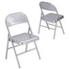 Trexus Folding Chair Seat W400xD400xH430mm Silver [Pack 2] - 101155