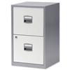 Trexus by Bisley SoHo Filing Cabinet Steel Lockable 2-Drawer A4 W413xD400xH672mm Silver and White Trexus by Bisley SoHo Filing Cabinet Steel Lockable 2-Drawer A4 W413xD400xH672mm Silver and White