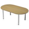 Trexus Boardroom Table D-End Post Leg W1800xD1000xH725mm Oak - 101308