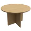 Trexus Boardroom Table Round X-Panel Legs Dia1200xH725mm Oak - 101319