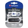 Verbatim V3 USB 3.0 Drive Black 8GB - 49171