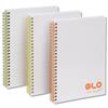 GLO Twin Wire Notebook 140pp 90gsm A5 White Cover [Pack 3] - GloWBA5