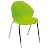 Trexus GLO PS90 Stacking Chair Back H450mm Seat - PS90 4 Leg Lime
