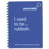 Remarkable Recycled Packaging Notepad Wirebound 80gsm Plain [Pack 5]