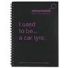 Remarkable Recycled Tyre Notepad Wirebound [Pack 5] - 7131-0020-009
