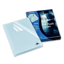 Rexel Cut Flush Folder Polypropylene Copy-secure Embossed Finish A4 Clear Ref 12215 [Pack 100]