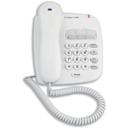 BT Decor 1100 Telephone 3 One-touch 10 Speed-dial Memories White Ref DEC1100 - Item image