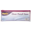 Helix Pencil Case PVC Coloured Zip 330x125mm Clear Assorted Colours