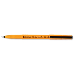 Staedtler 309 Handwriting Pen Fibre Tipped 0.8mm Tip 0.6mm Line Black Ref 309-9 [Pack 10]