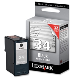 Lexmark Inkjet Cartridge High Yield Page Life 475pp Black Ref 18C0034E
