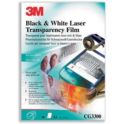 3M OHP Film Laser Printer Black and White Unbacked Ref CG3300 [Pack 50]