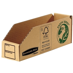 Fellowes Basics Parts Bin Corrugated Fibreboard Packed Flat 76x280x102mm Ref 07352 [Pack 50]