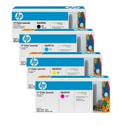 Hewlett Packard (HP) Laser Toner Cartridge Black, Cyan, Magenta, Yellow Ref HP Q6000A/01A/02A/03A - Claim £50 Cashback via Redemption - Item image