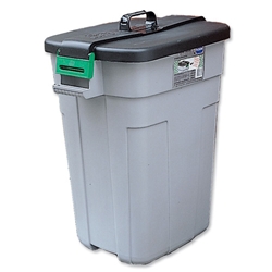Addis Supertough Dustbin Polypropylene with Easy-grip Handle 610x425x755mm 90 Litres Waste Bin Ref 9769GRY