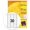 Avery White Copier Labels 30 per Sheet 70x30mm White - 3489