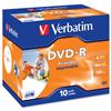 Verbatim DVD-R Recordable Disk Write-once Inkjet Printable Cased 16x 1
