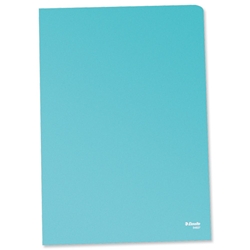 Esselte Folder, Plastic Copy-safe Folder,  A4 Blue Cut Flush Design Ref 54835/54837 [Pack 100]