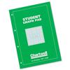 Chartwell Student Graph Pad 70gsm 0.1inch 0.5inch 1inch Grid 50 Sheets A4 Green Cover Ref J104B [Pack 10]