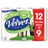 Triple Velvet Toilet Rolls White Ref VSCADVW12 [Pack 9]