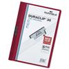 Durable Duraclip Folder PVC Clear Front 3mm Spine for 30 Sheets A4 Aubergine Ref 2200/31 [Pack 25]
