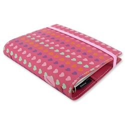 Filofax Heart Personal Organiser Patterned Linen-look Cover Pocket Pink Ref 027730 - Item image
