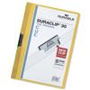 Durable Duraclip Folder PVC Clear Front 3mm Spine for 30 Sheets A4 Yellow Ref 2200/04 [Pack 25]