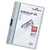 Durable Duraclip Folder PVC Clear Front 6mm Spine for 60 Sheets A4 Light Blue Ref 2209/06 [Pack 25]