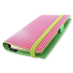Filofax Mode Personal Organiser Two-tone Polished Vinyl Pocket Pink Green Ref 027752 - Item image