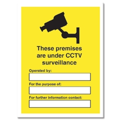 Stewart Superior Outdoor Sign These Premises are under CCTV Surveillance Foam PVC W300xH400mm Ref FB073