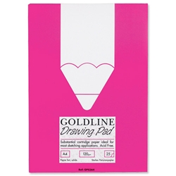 Goldline Standard Drawing Pad Cartridge Paper Acid-free 50pp 120gsm A4 Ref GPS3A4Z - Item image