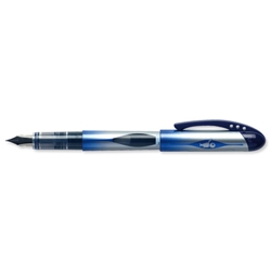 Bic Disposable Fountain Pen with Ink Window Iridium Nib Line 0.7mm Blue Ref 847610 [Pack 12]