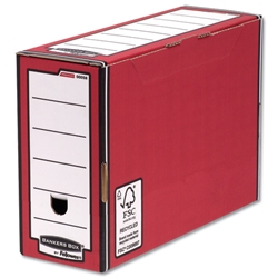 Fellowes R-Kive Premium Transfer File W127xD359xH254mm Red and White Ref 00058-FF [Pack 10]