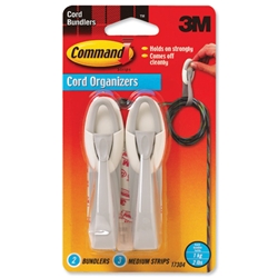3M Cord Bundlers with Command Strips for Cable Management Ref 17304 [Pack 2]