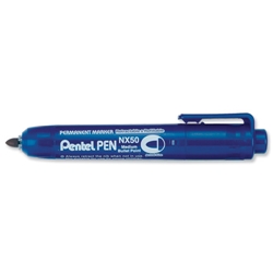 Pentel NX50 Permanent Marker Retractable Bullet Tip 1.5-2mm Line Blue Ref NX50-C [Pack 12] - Item image
