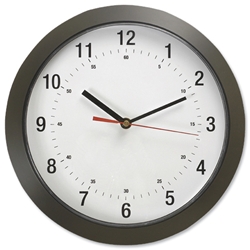 Alba Easytime Wall Clock Quartz with Plastic Lens and Case Diameter 320mm Black Ref HORMURN