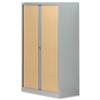 Bisley Eurotambour 1600 Cupboard 3 Shelves W1000xD430xH1600mm Silver/Beech