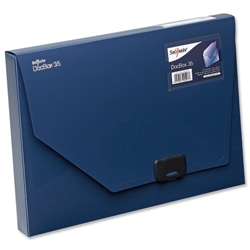 Snopake DocBox Box File Polypropylene with Push Lock 35mm Spine A4 Blue Ref 12858