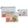 Zip Bag Reinforced Mesh Weave PVC Clear with Coloured Seal [Pack 5]